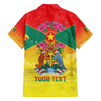 Personalized Grenada Christmas Family Matching Puletasi and Hawaiian Shirt Coat Of Arms Bougainvillea Wreath - Wonder Print Shop