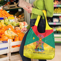 Grenada Christmas Grocery Bag Coat Of Arms Bougainvillea Wreath - Wonder Print Shop