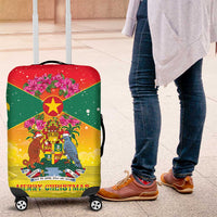 Grenada Christmas Luggage Cover Coat Of Arms Bougainvillea Wreath - Wonder Print Shop