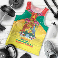 Personalized Grenada Christmas Men Tank Top Coat Of Arms Bougainvillea Wreath - Wonder Print Shop