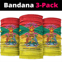 Grenada Christmas Neck Gaiter Coat Of Arms Bougainvillea Wreath - Wonder Print Shop