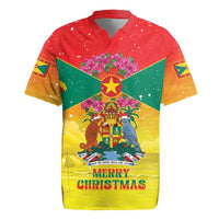 Personalized Grenada Christmas Rugby Jersey Coat Of Arms Bougainvillea Wreath - Wonder Print Shop