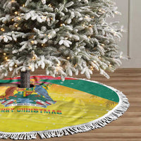 Grenada Christmas Tree Skirt Coat Of Arms Bougainvillea Wreath - Wonder Print Shop
