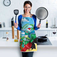 Martinique Christmas Apron Santa Hummingbird - Wonder Print Shop