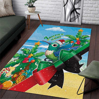 Martinique Christmas Area Rug Santa Hummingbird - Wonder Print Shop