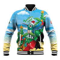 Martinique Christmas Baseball Jacket Santa Hummingbird - Wonder Print Shop