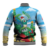 Martinique Christmas Baseball Jacket Santa Hummingbird - Wonder Print Shop