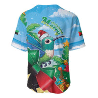 Martinique Christmas Baseball Jersey Santa Hummingbird - Wonder Print Shop