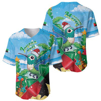 Martinique Christmas Baseball Jersey Santa Hummingbird - Wonder Print Shop