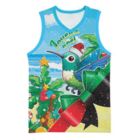 Martinique Christmas Basketball Jersey Santa Hummingbird - Wonder Print Shop