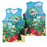 Martinique Christmas Basketball Jersey Santa Hummingbird - Wonder Print Shop