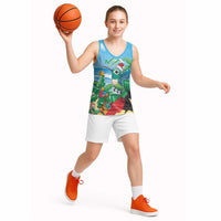 Martinique Christmas Basketball Jersey Santa Hummingbird - Wonder Print Shop