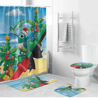 Martinique Christmas Bathroom Set Santa Hummingbird - Wonder Print Shop