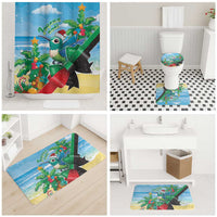 Martinique Christmas Bathroom Set Santa Hummingbird - Wonder Print Shop