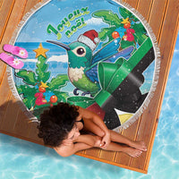 Martinique Christmas Beach Blanket Santa Hummingbird - Wonder Print Shop