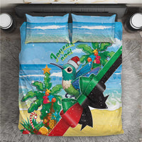 Martinique Christmas Bedding Set Santa Hummingbird - Wonder Print Shop