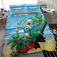 Martinique Christmas Bedding Set Santa Hummingbird - Wonder Print Shop