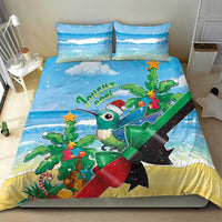 Martinique Christmas Bedding Set Santa Hummingbird - Wonder Print Shop