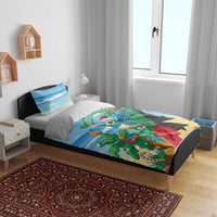 Martinique Christmas Bedding Set Santa Hummingbird - Wonder Print Shop
