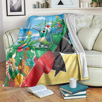 Martinique Christmas Blanket Santa Hummingbird - Wonder Print Shop