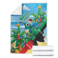 Martinique Christmas Blanket Santa Hummingbird - Wonder Print Shop