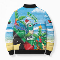 Martinique Christmas Bomber Puffer Jacket Santa Hummingbird - Wonder Print Shop