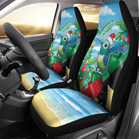 Martinique Christmas Car Seat Cover Santa Hummingbird - Wonder Print Shop