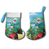 Martinique Christmas Stocking Santa Hummingbird - Wonder Print Shop