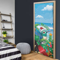 Martinique Christmas Door Cover Santa Hummingbird - Wonder Print Shop