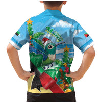 Martinique Christmas Family Matching Mermaid Dress and Hawaiian Shirt Santa Hummingbird - Wonder Print Shop