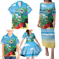 Martinique Christmas Family Matching Puletasi and Hawaiian Shirt Santa Hummingbird - Wonder Print Shop