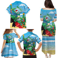 Martinique Christmas Family Matching Puletasi and Hawaiian Shirt Santa Hummingbird - Wonder Print Shop