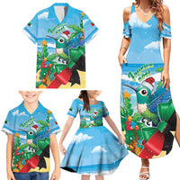 Martinique Christmas Family Matching Summer Maxi Dress and Hawaiian Shirt Santa Hummingbird - Wonder Print Shop