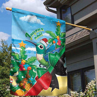 Martinique Christmas Garden Flag Santa Hummingbird - Wonder Print Shop