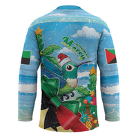Martinique Christmas Hockey Jersey Santa Hummingbird - Wonder Print Shop