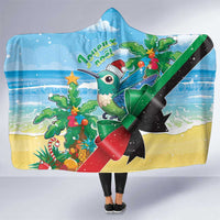 Martinique Christmas Hooded Blanket Santa Hummingbird - Wonder Print Shop