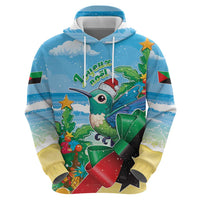 Martinique Christmas Hoodie Santa Hummingbird - Wonder Print Shop
