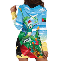 Martinique Christmas Hoodie Dress Santa Hummingbird - Wonder Print Shop