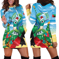 Martinique Christmas Hoodie Dress Santa Hummingbird - Wonder Print Shop