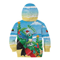 Martinique Christmas Kid Hoodie Santa Hummingbird - Wonder Print Shop