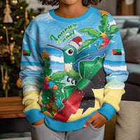 Martinique Christmas Kid Ugly Christmas Sweater Santa Hummingbird - Wonder Print Shop