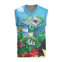 Martinique Christmas Knitted V-Neck Vest Santa Hummingbird - Wonder Print Shop