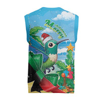 Martinique Christmas Knitted V-Neck Vest Santa Hummingbird - Wonder Print Shop