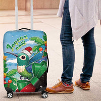 Martinique Christmas Luggage Cover Santa Hummingbird - Wonder Print Shop