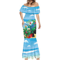 Martinique Christmas Mermaid Dress Santa Hummingbird - Wonder Print Shop