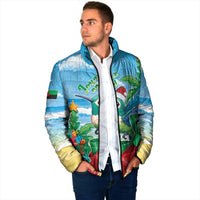 Martinique Christmas Padded Jacket Santa Hummingbird - Wonder Print Shop
