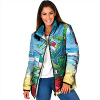 Martinique Christmas Padded Jacket Santa Hummingbird - Wonder Print Shop