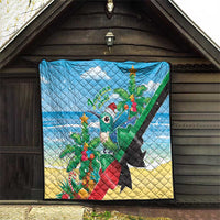 Martinique Christmas Quilt Santa Hummingbird - Wonder Print Shop