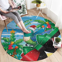 Martinique Christmas Round Carpet Santa Hummingbird - Wonder Print Shop