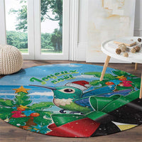 Martinique Christmas Round Carpet Santa Hummingbird - Wonder Print Shop
